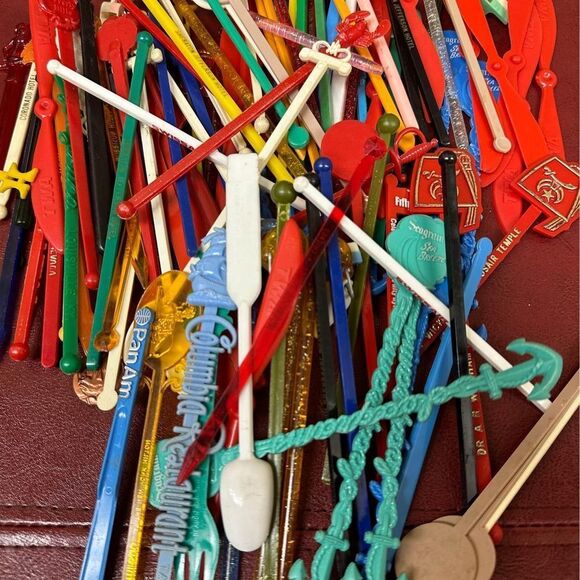 Unbranded Other - Vintage Swizzle Stick Lot 50+ Airline Tiki Barware Advertising Drink Stirrers